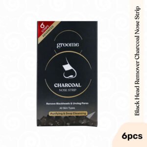 Groome Black Head Remover Charcoal Nose strips(Monthly Pack) 6 pcs