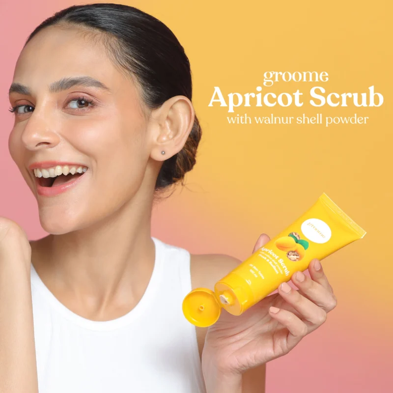 Groome Apricot Scrub – with Walnut Shell Powder (100ml)