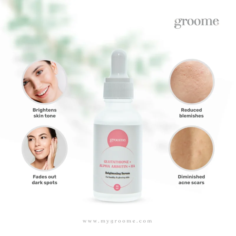 Groome Glutathione + Alpha Arbutin +HA Brightening Serum (30ml)