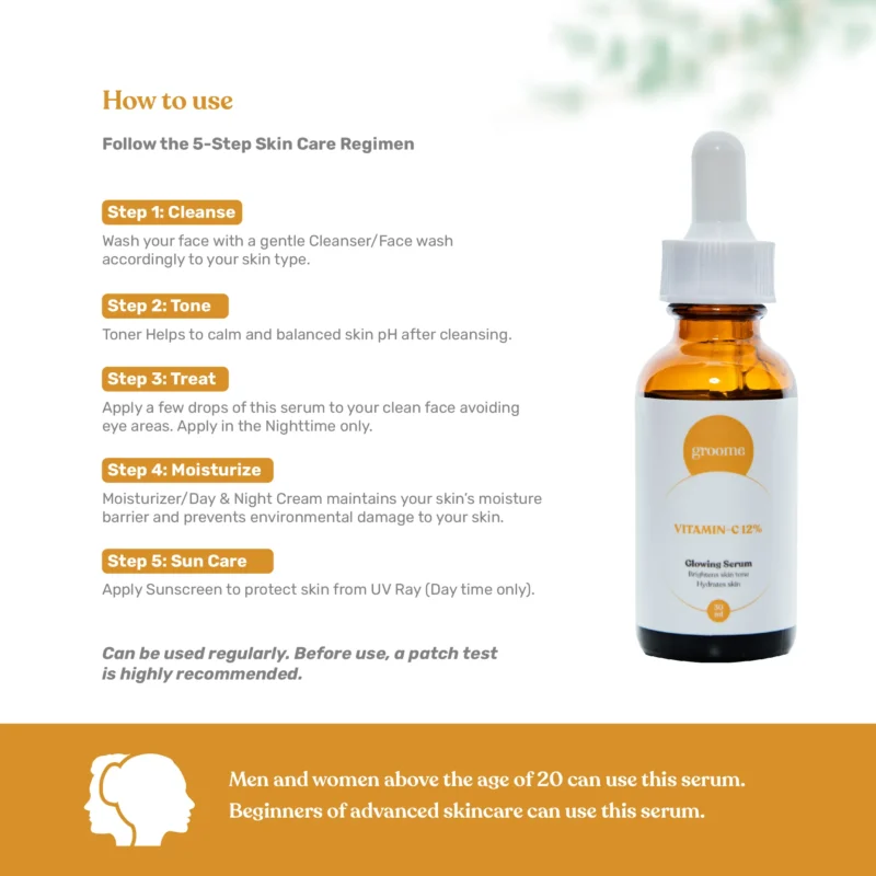 Groome Vitamin C 12% Glowing Serum (30ml)