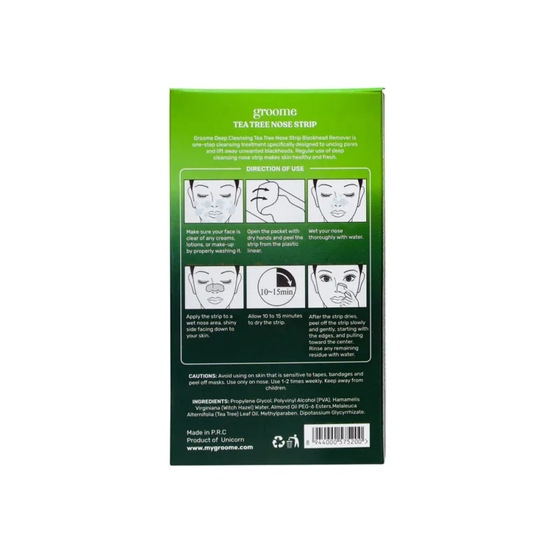 Groome Tea Tree Purifying & Deep Cleansing Nose Strips (Monthly Pack) 6 pcs