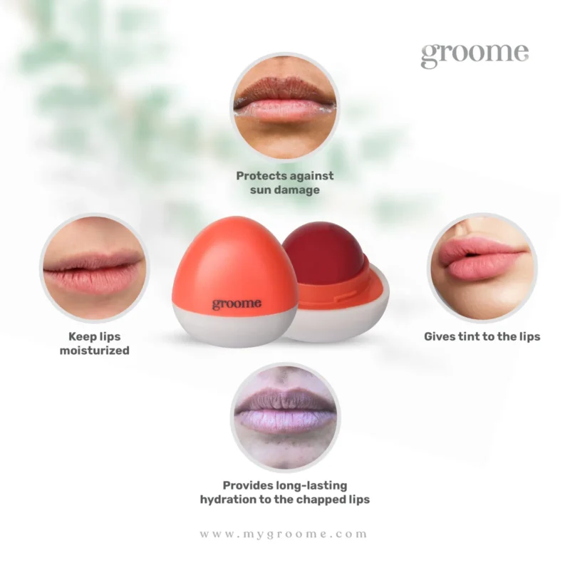 Groome Glow Lip balm tinted with SPF 15 - Sweet Sunrise (10gm)