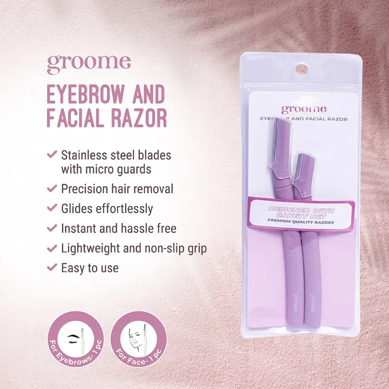 Groome Eyebrow and Facial Razor (Pack of 2pcs)